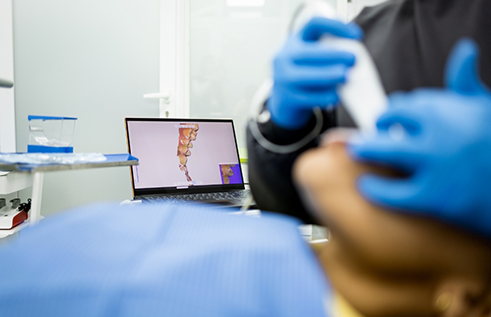 Dental patient having digital scans of their teeth taken