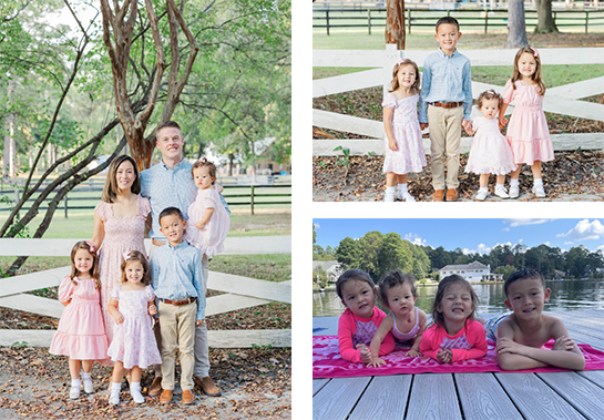 Collage of Doctor Butler his wife and their four children